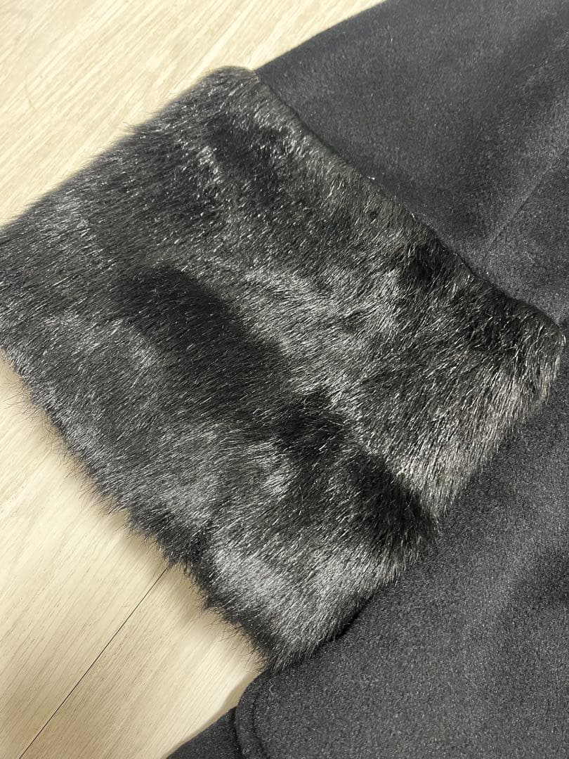 最終価格！bacca アンゴラコート38 ブラック　トゥモローランド