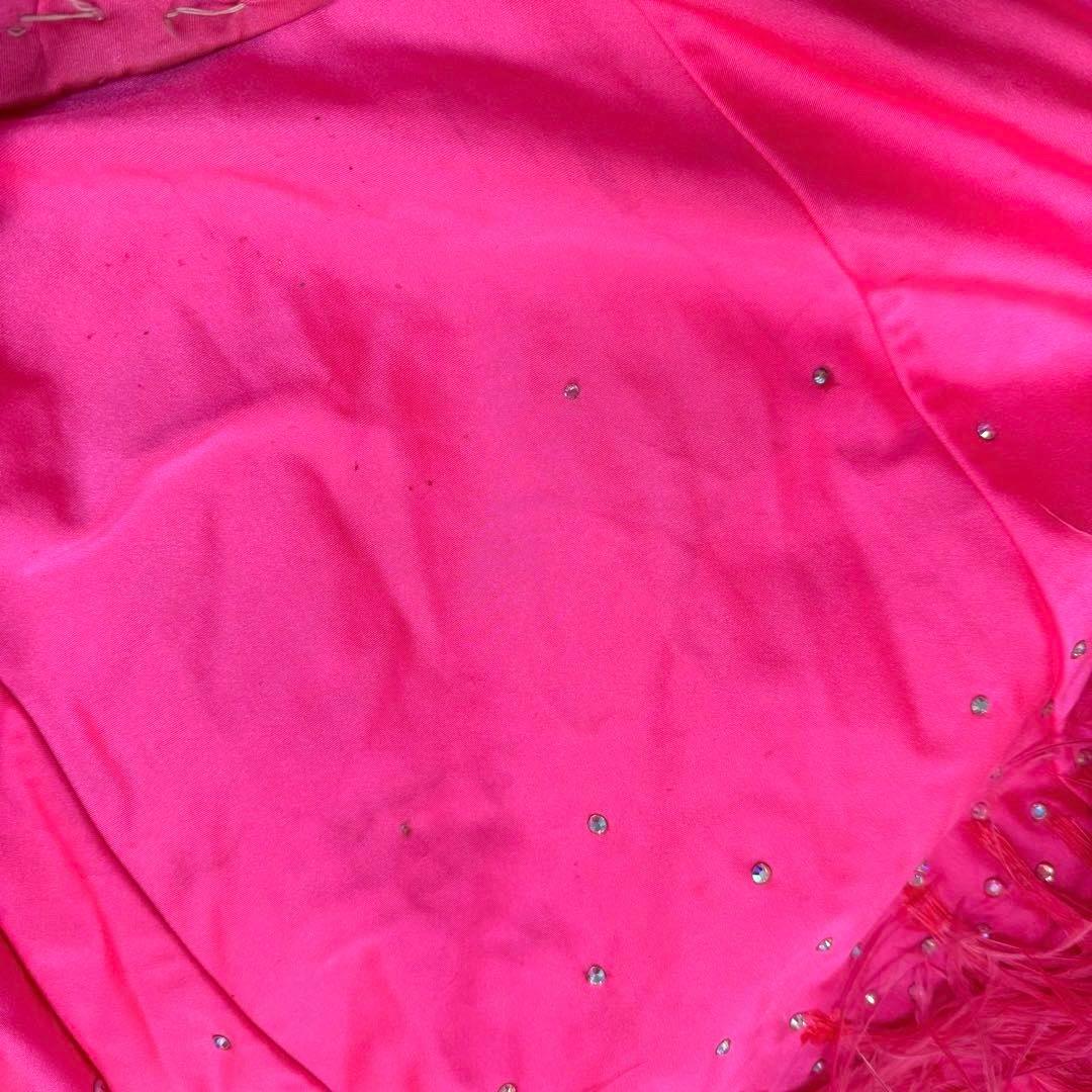 Y5697★SM★ピンク オーストリッチ スワロ スタンダードドレス☆社交ダンス