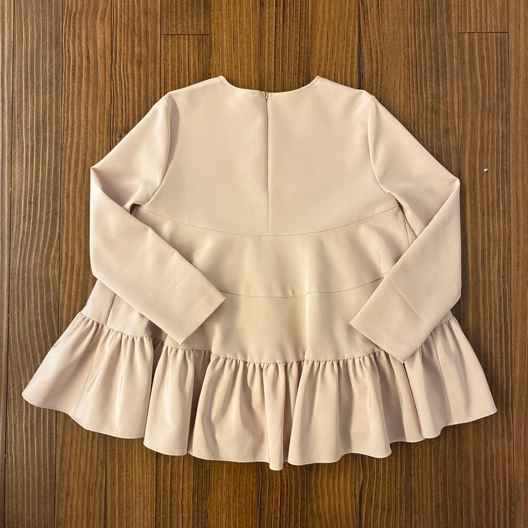 yori ヨリ　ピンク ティアードギャザーブラウス　フリル 長袖トップス38