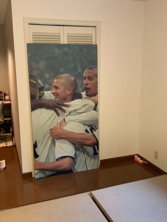 日韓W杯イングランド代表　D.ベッカム超特大写真記念パネル180cm×94cm