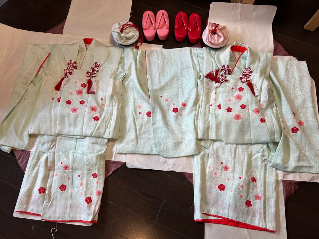 七五三着物　三歳　被布六点セット　2着セット