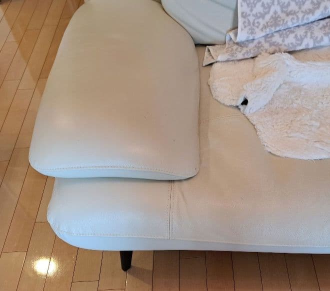 ソファ　3人掛け　革　ホワイト