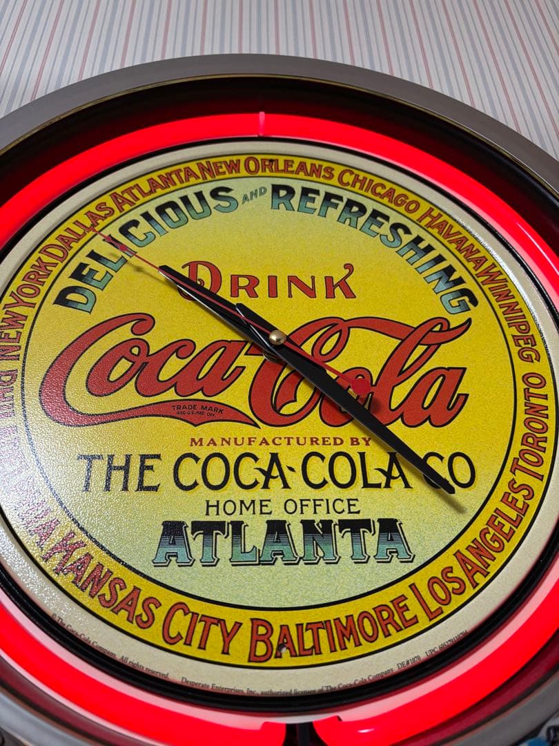 コカコーラ ヴィンテージ 壁掛け時計 ジャンク品 ネオン