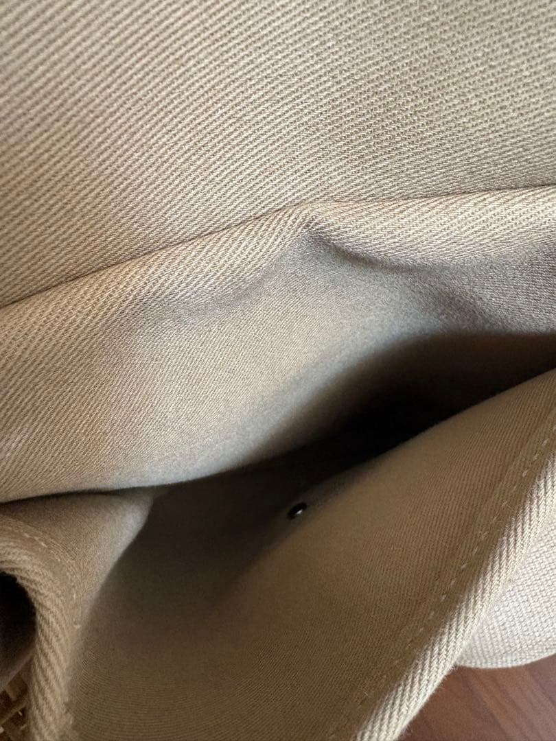 ベージュ キャンバス ショルダーバッグ