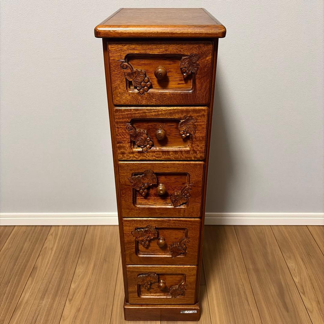 吉川 葡萄園 スリムチェスト　アンティーク 木製 小物入れ