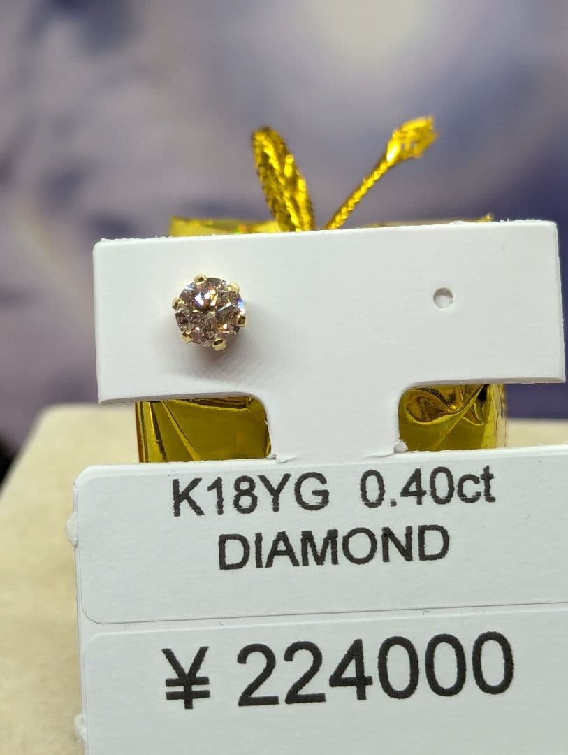 限定Sale！K18YG ♢片耳用♢天然 ダイヤモンドピアス