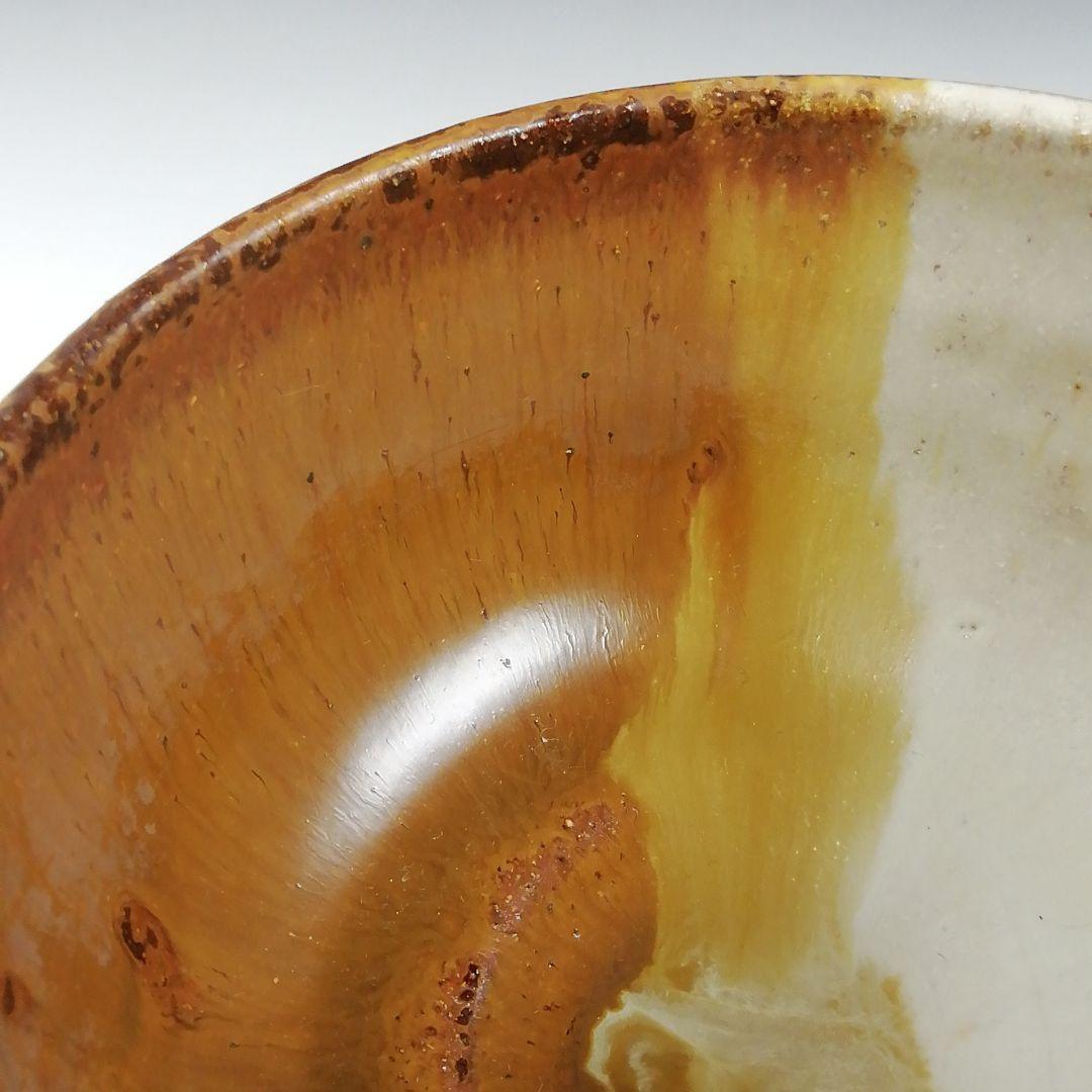 Ｔ９１３　茶碗　『高取　掛分茶碗』『十三代　高取八仙 造』　共箱　抹茶碗　茶道具