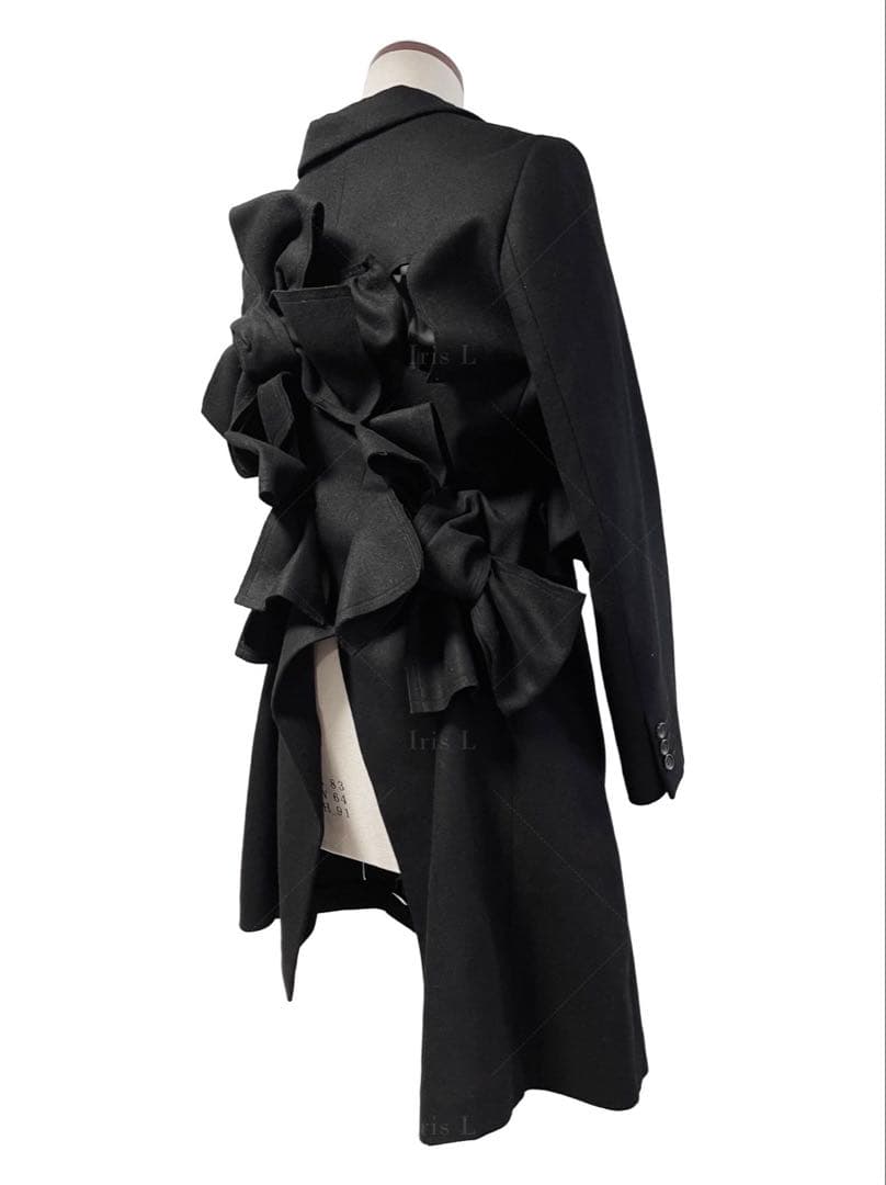 AD2013 コムデギャルソン 立体リボン装飾 ウール ロングコート