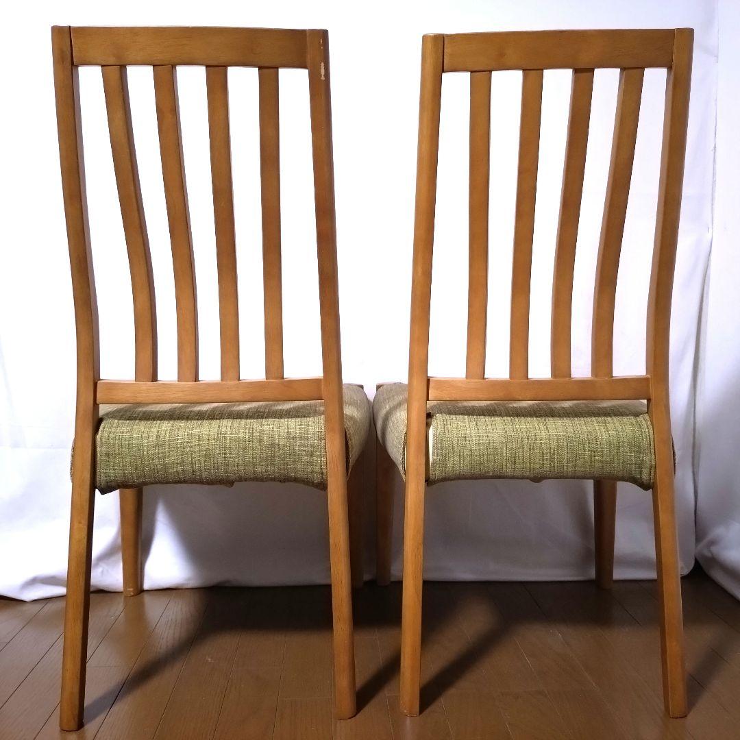 朝日木材加工　ダイニングチェア　2脚セット　座面カバー付き　送料無料