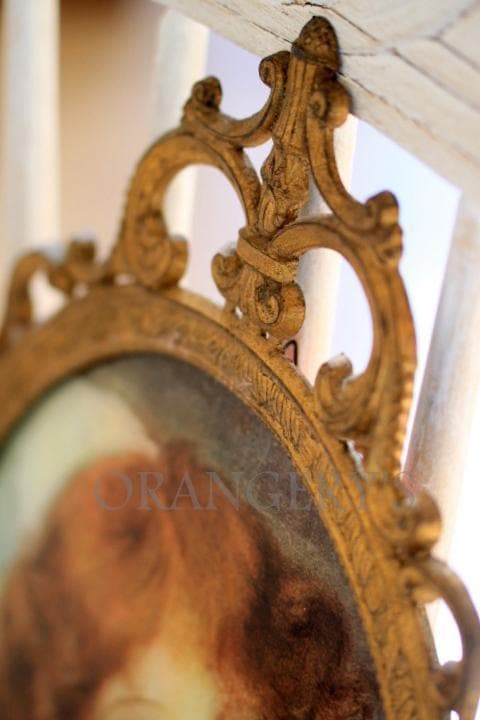 【セール中】ヴィンテージブラスフレームコンヴェックスグラス PF0025