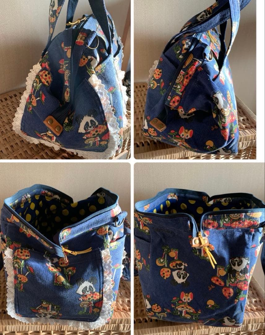 【SA】まんまるトートバッグ(M)、ワイヤー口金ボストンバッグ(L)×3