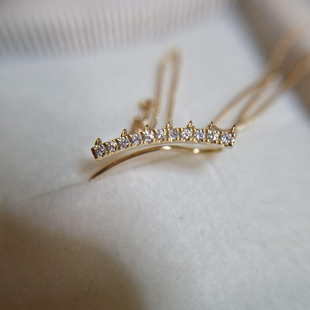 AHKAH K18YG シャンデリアチェーン フリンジ ダイヤ ピアス