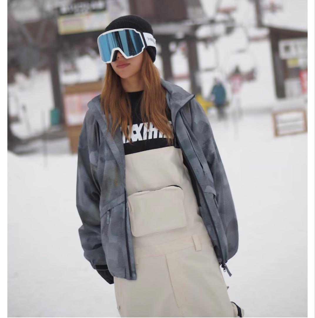 25-26 MAHF スノーボードウェア ビブパンツ アイボリー XL