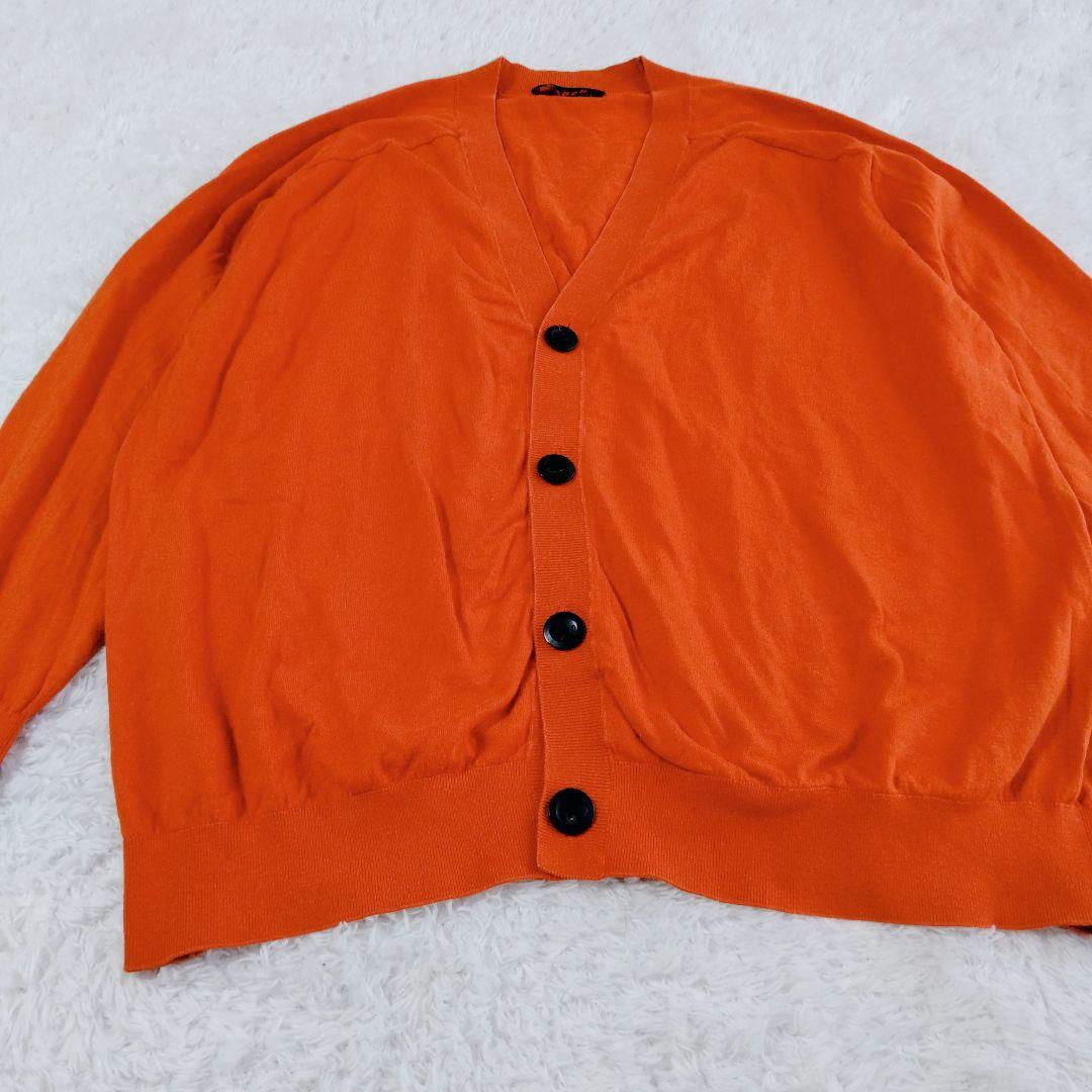 CABaN　カーディガン　Vネック　シルク混 　　長袖　ロゴボタン