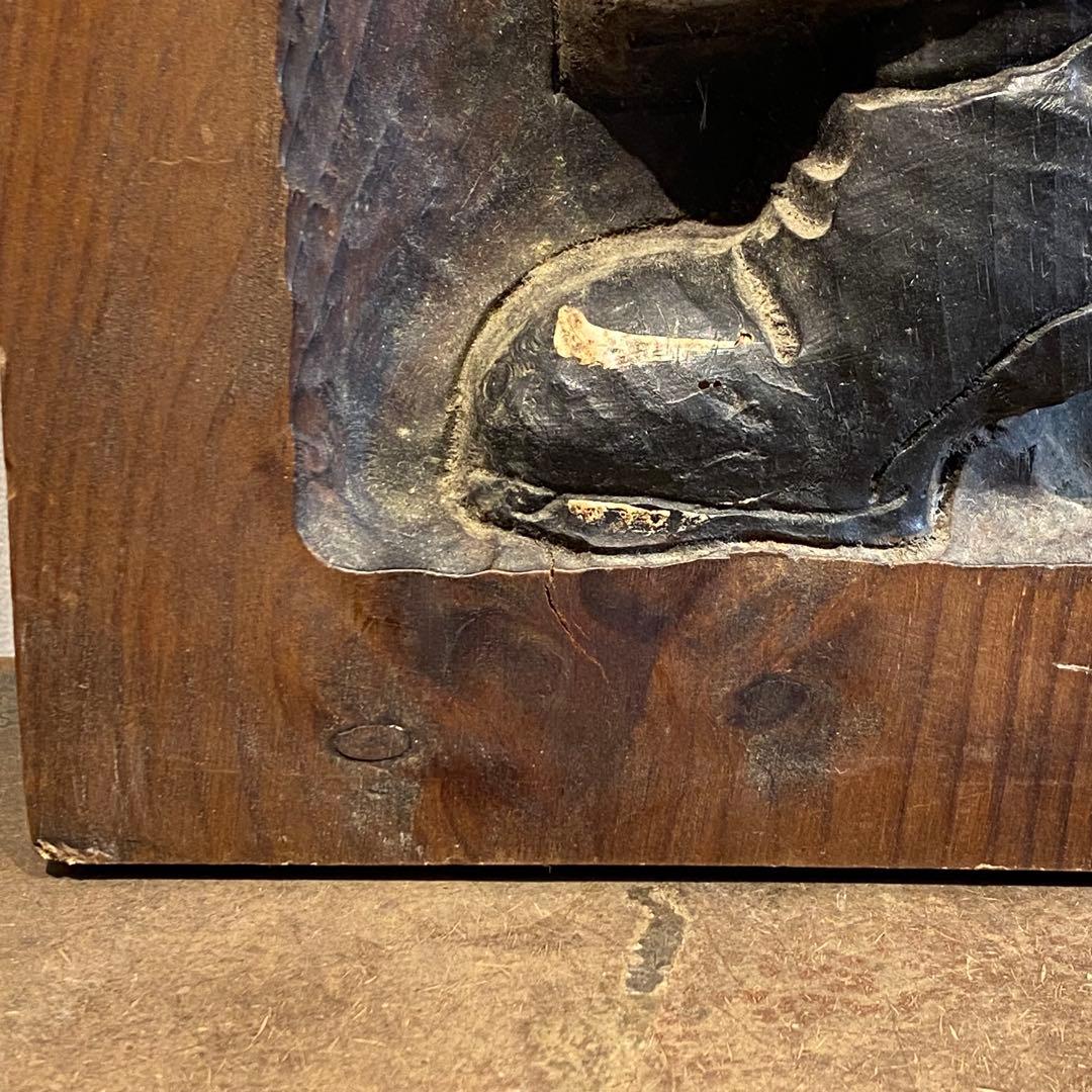 木彫りピエロ 壁掛け 道化師 スペイン