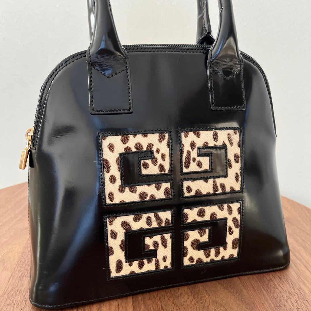 【ジバンシー】レア　4Gロゴ　バッグ　ゴールド金具 ヴィンテージ　ハラコ