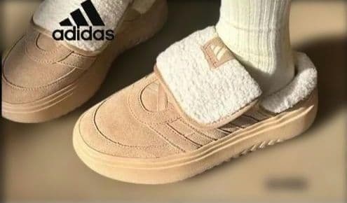adidas★アディダス★23.5㎝★ボア付き★もふもふ★ベージュ★ミュール