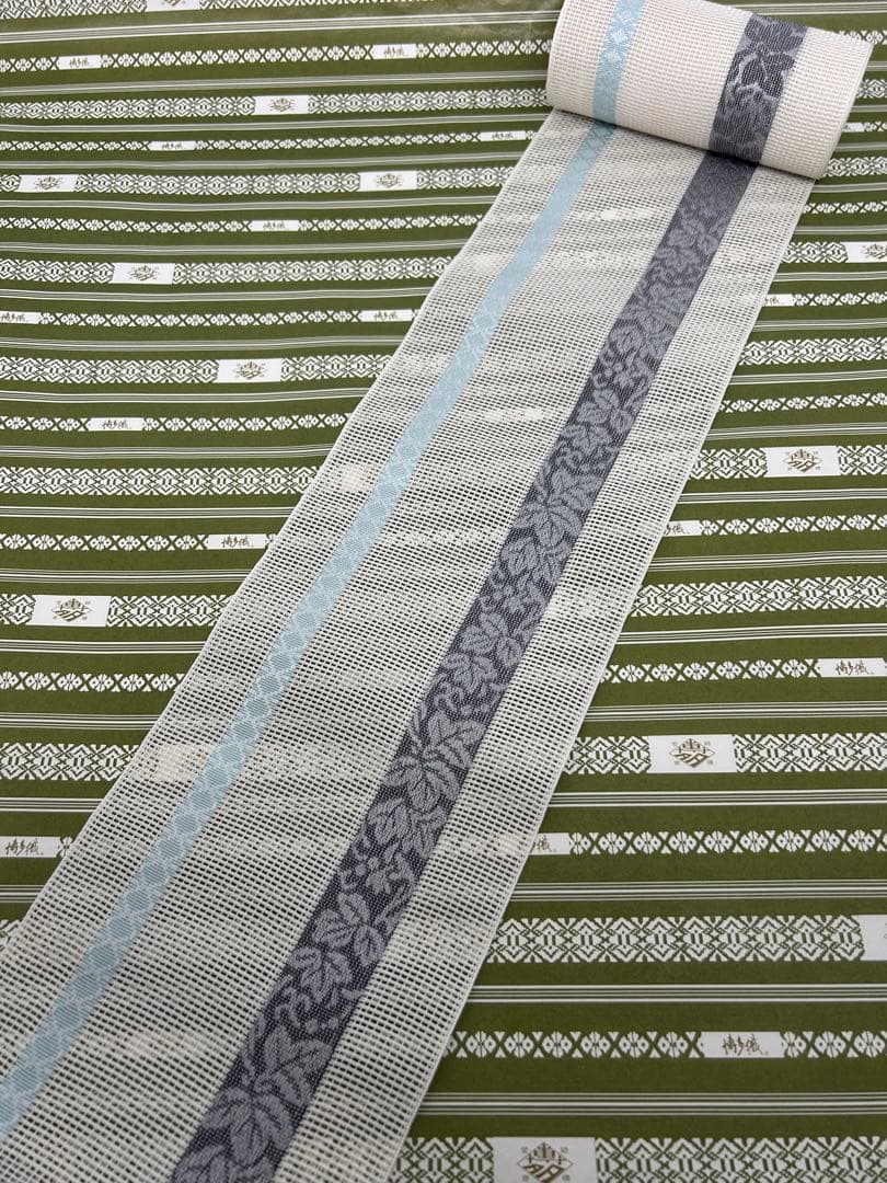 訳あり商品 新品未使用品 博多織 浴衣 着物 正絹 半幅帯 紗 四寸ゆかた帯