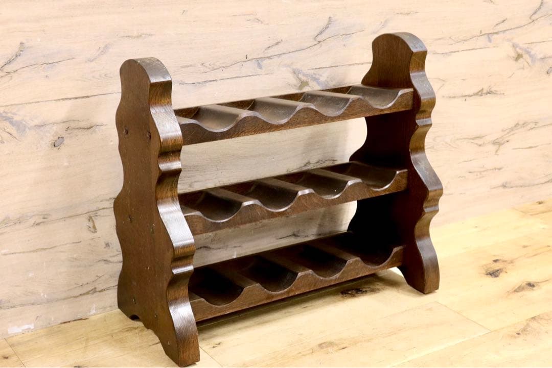 GMIH210○木製ワインラック 3段 アンティーク ワインホルダー ヨーロピ