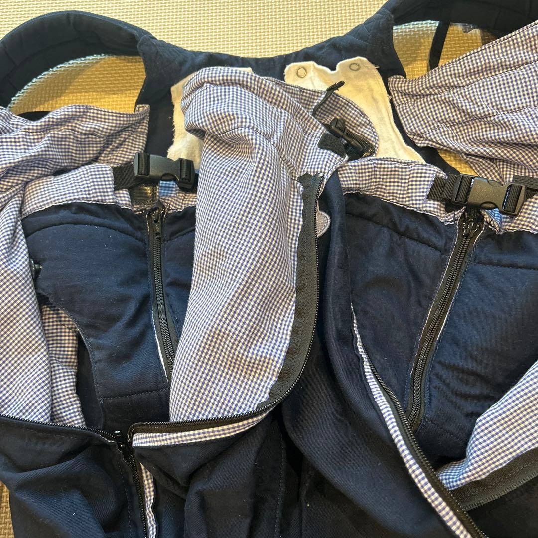 ウィーゴツイン　双子用抱っこ紐 ネイビー チェック柄