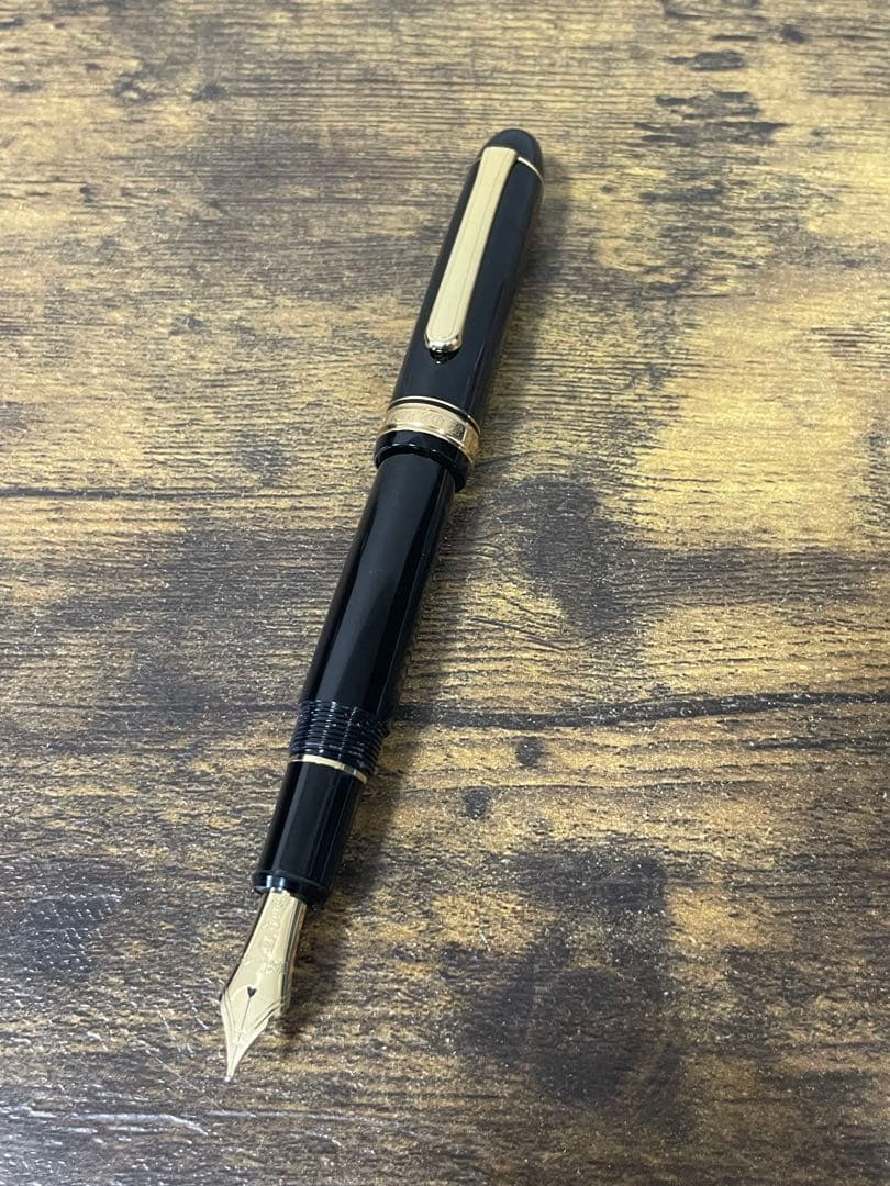 筆記確認＆洗浄済み　プラチナ　万年筆　3776 字幅B 14金