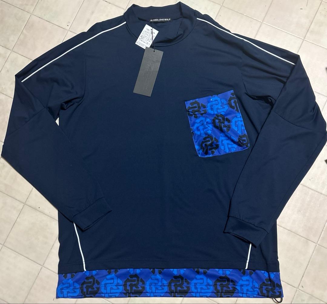 新品タグ付☆ラッセルノ☆ゴルフモックネックシャツ☆5【L】☆定価30,800円