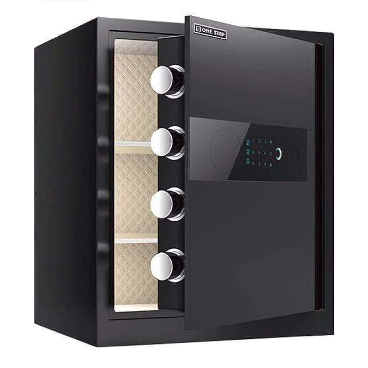 電子金庫 タッチパネル (45cm,黒) 指紋認証 アラーム機能付き1156