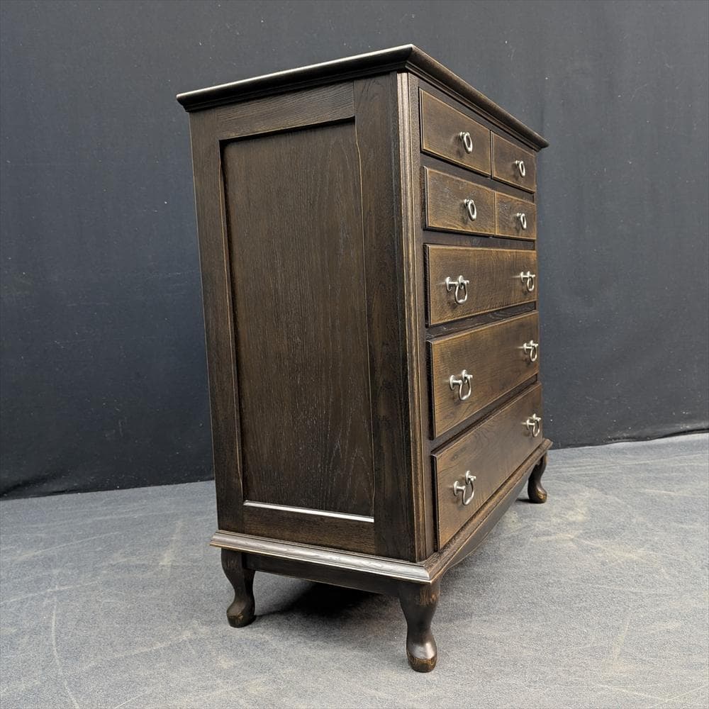 美品　えぞ民芸　EZO　楢 ナラ材　無垢　猫脚　箪笥　タンス　チェスト　ドロワー