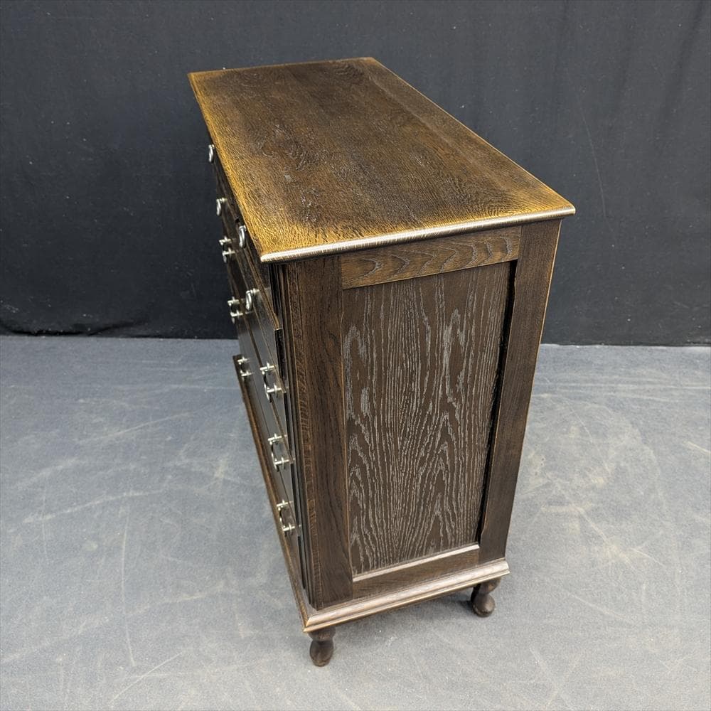 美品　えぞ民芸　EZO　楢 ナラ材　無垢　猫脚　箪笥　タンス　チェスト　ドロワー