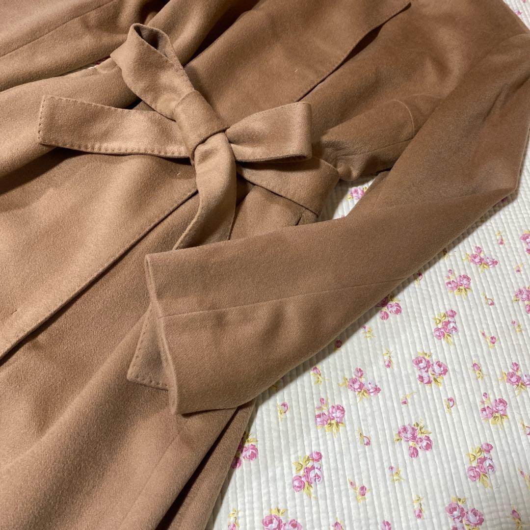 トゥモローランド 36 ノーカラー ロングコート カシミヤ100% DMW