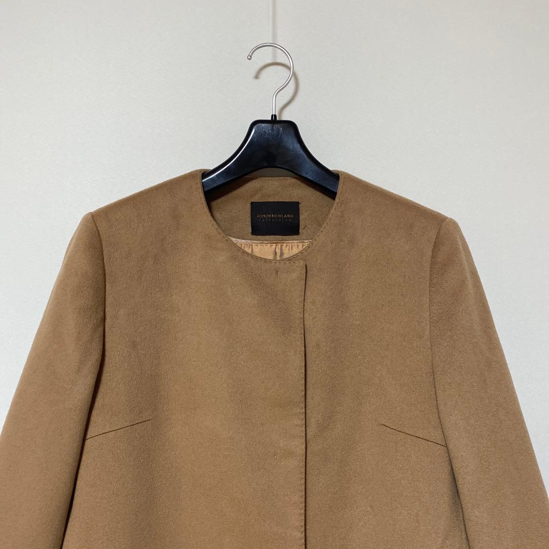 トゥモローランド 36 ノーカラー ロングコート カシミヤ100% DMW