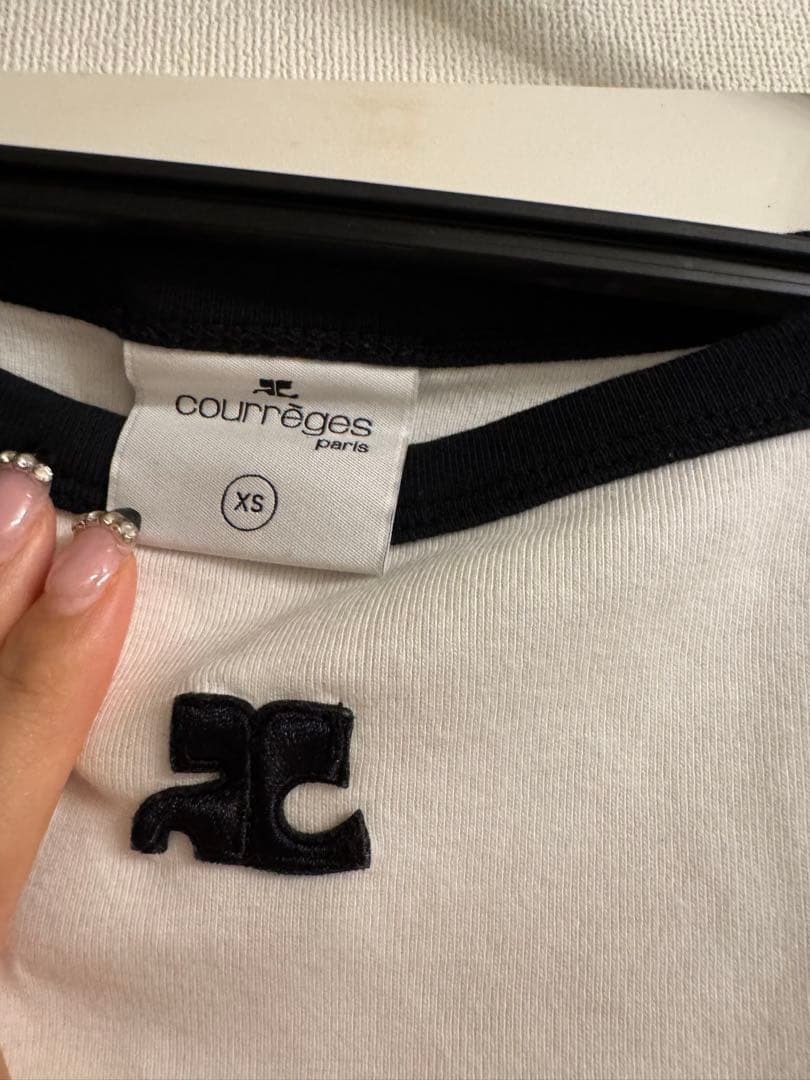 courrèges タンクトップ XS ホワイト/ブラック