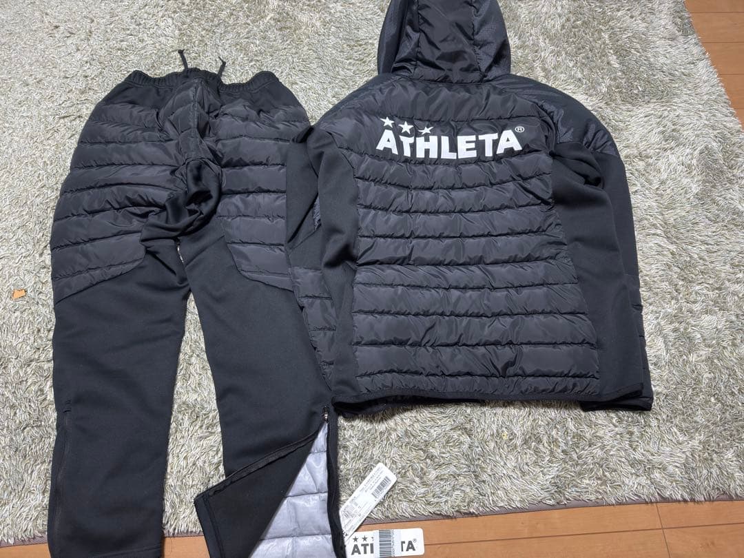 ATHLETA フード付きジャージ Mサイズ ブラック/ネイビー