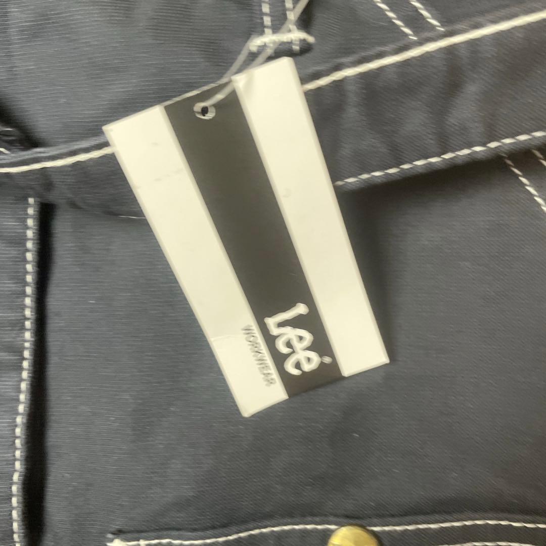 【タグ付き】 LEE オーバーオールエプロン ネイビー ストレッチダック