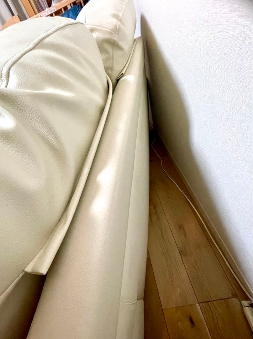 ソファ 合成皮革 白　ホワイト