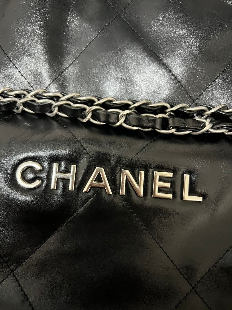 s*り様 CHANEL シャネル22 ショルダーバッグ 美品　ブラック