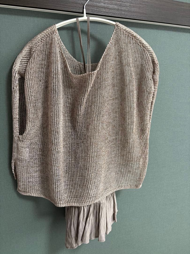 Mystrada メッシュショートトップス キャミソールセット