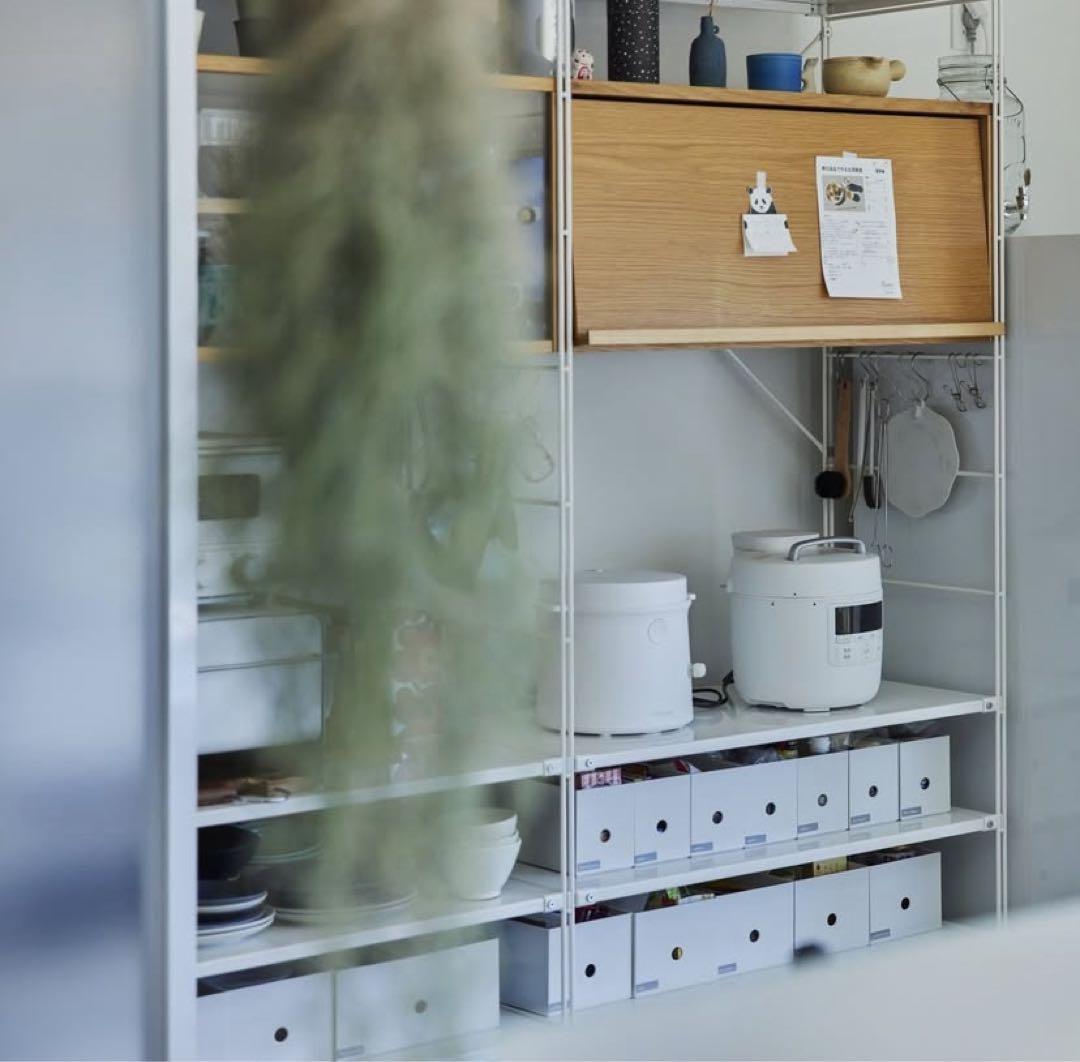 ⭐️超美品⭐️無印⭐️スチールユニットシェルフ⭐️大⭐️ライトグレー⭐️ワードローブバー付