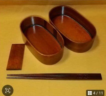 卸直販　木曽ひのきメンパ　曲げわっぱ　摺り漆塗り　深蓋15cm 木曽ひのき箸付き