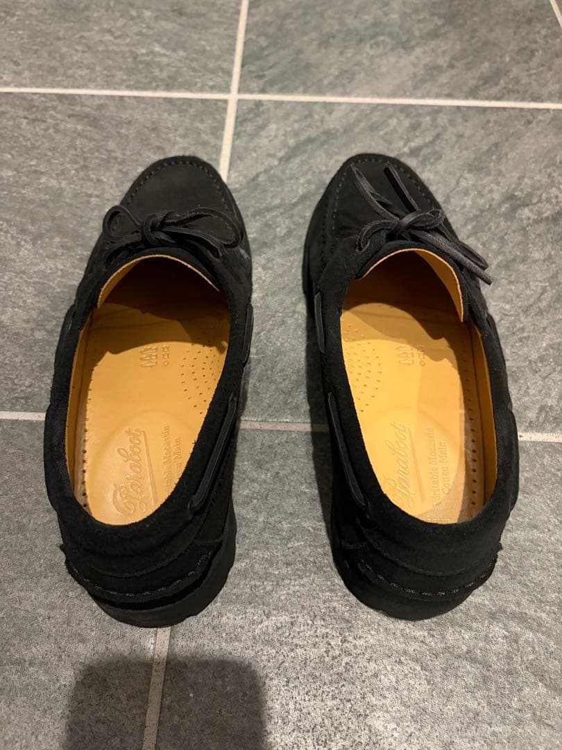 パラブーツ　デッキシューズ　ブラック　スエード