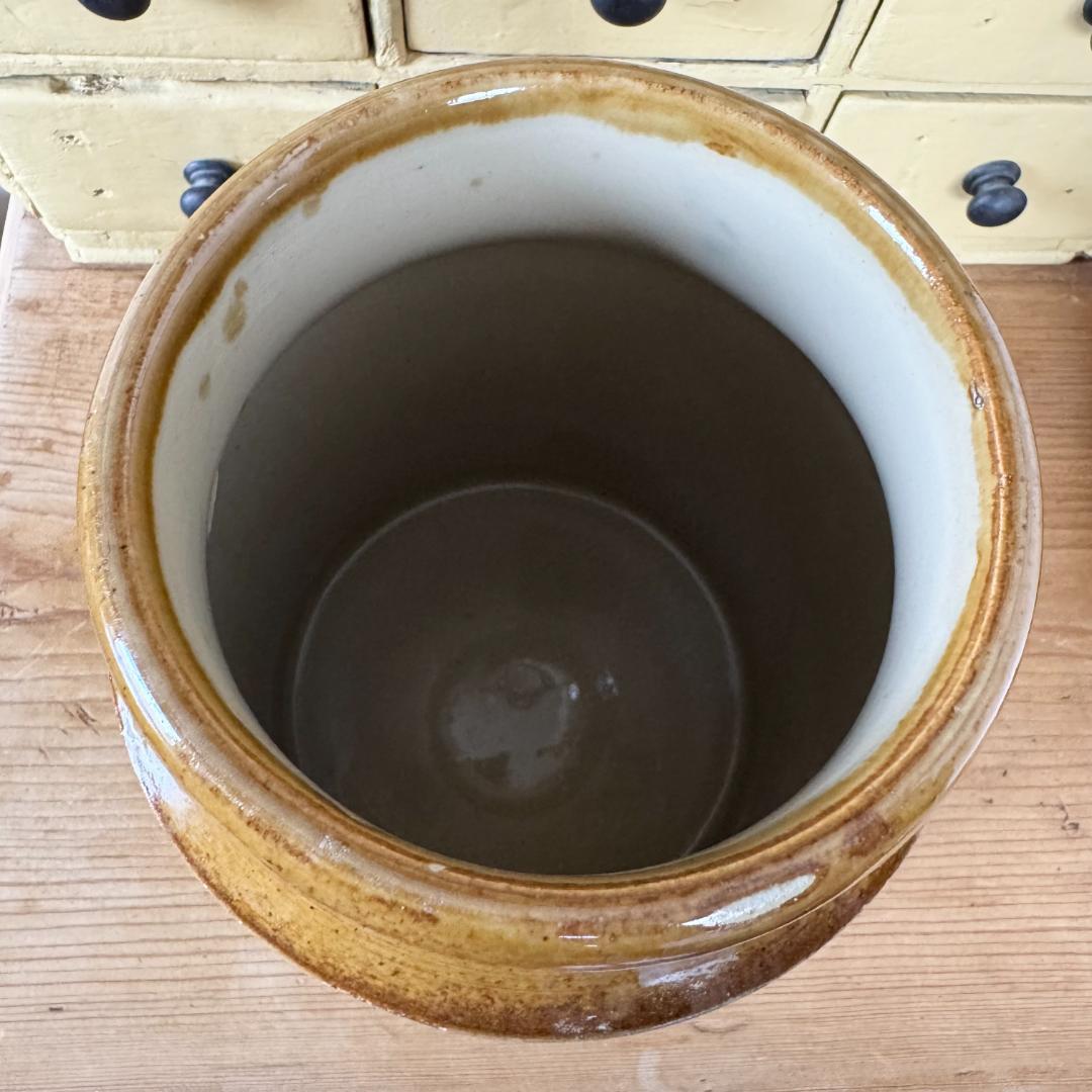 イギリス　アンティーク　陶器　ストーンウェア　ジャー　ボトル　キッチンツール入れ