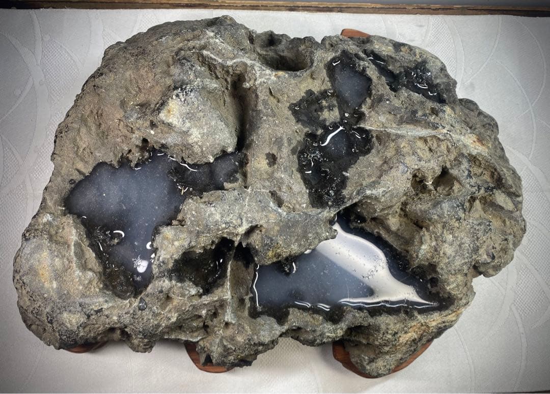 6638 春日石 粕川麒麟石 溜まり石 水石 盆栽 盆石 置物 鑑賞石