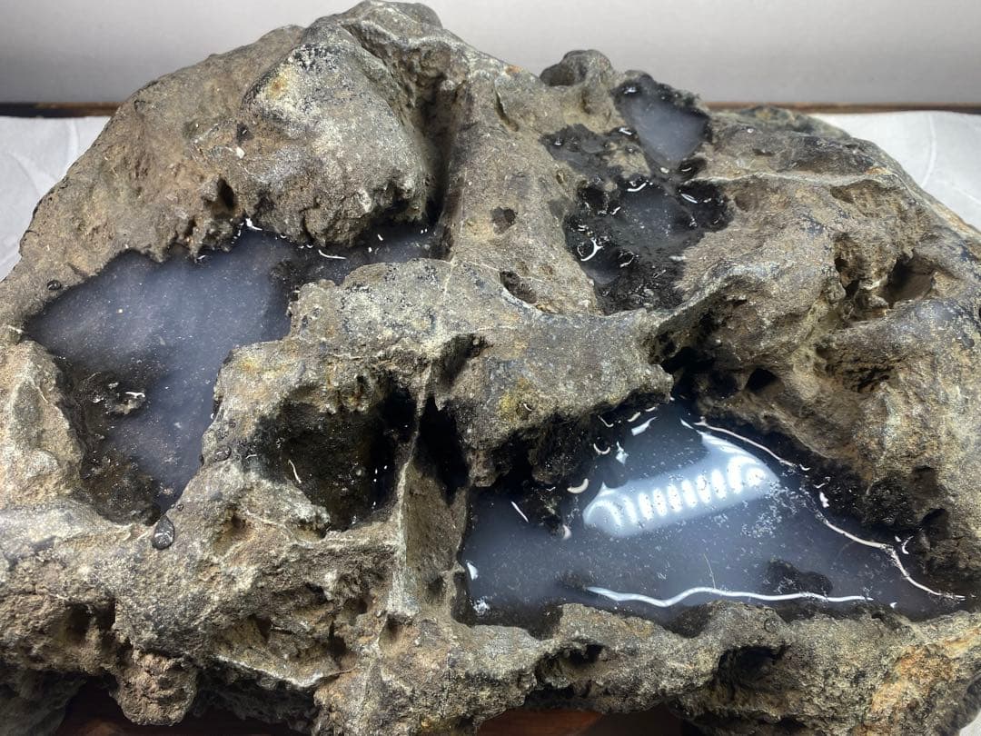 6638 春日石 粕川麒麟石 溜まり石 水石 盆栽 盆石 置物 鑑賞石