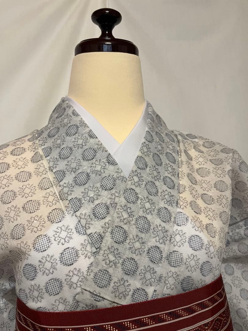 【国宝品】●沖縄県伝統工芸品●【八重山上布】●苧麻●盛夏●絣●着物