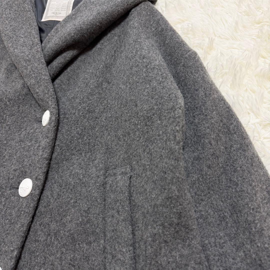 BEARDSLEY ビアズリー フーデッドショートコート グレー