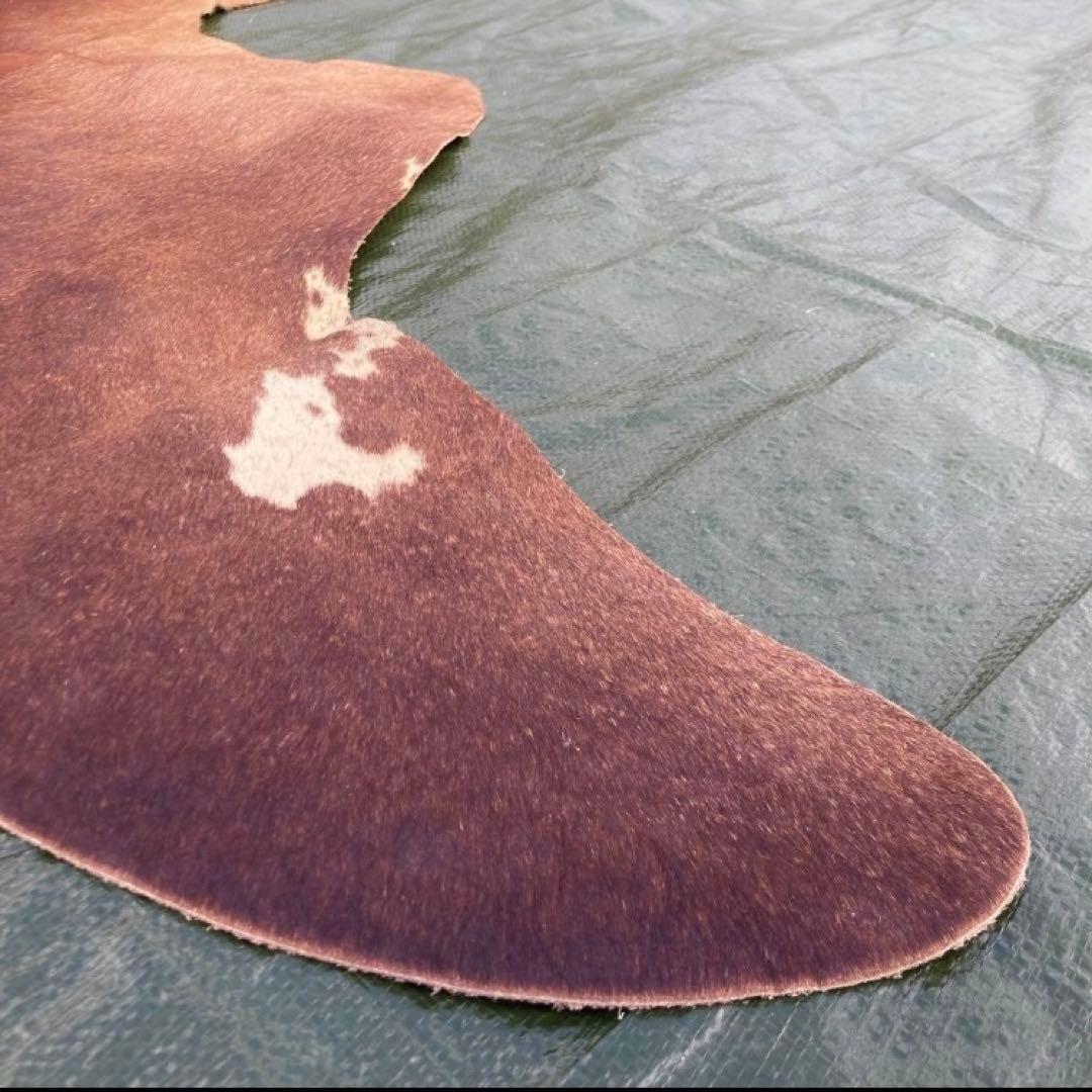 【入手困難】特大250×230牛革ハラコラグ★グランピングお籠もりキャンプにも！