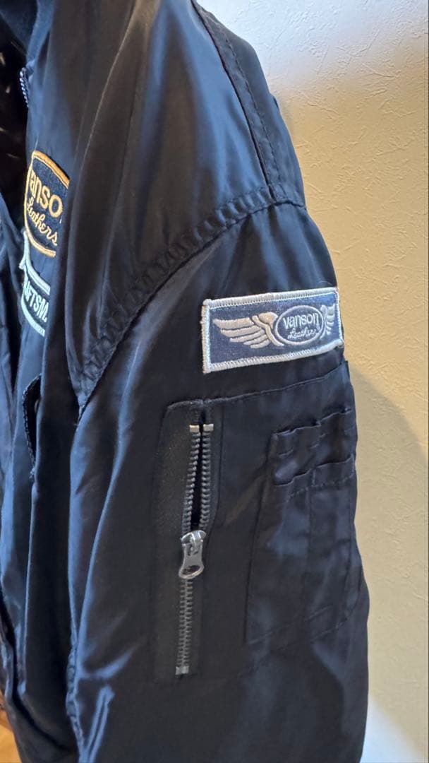 Vanson ブラック ジャケット MA-1