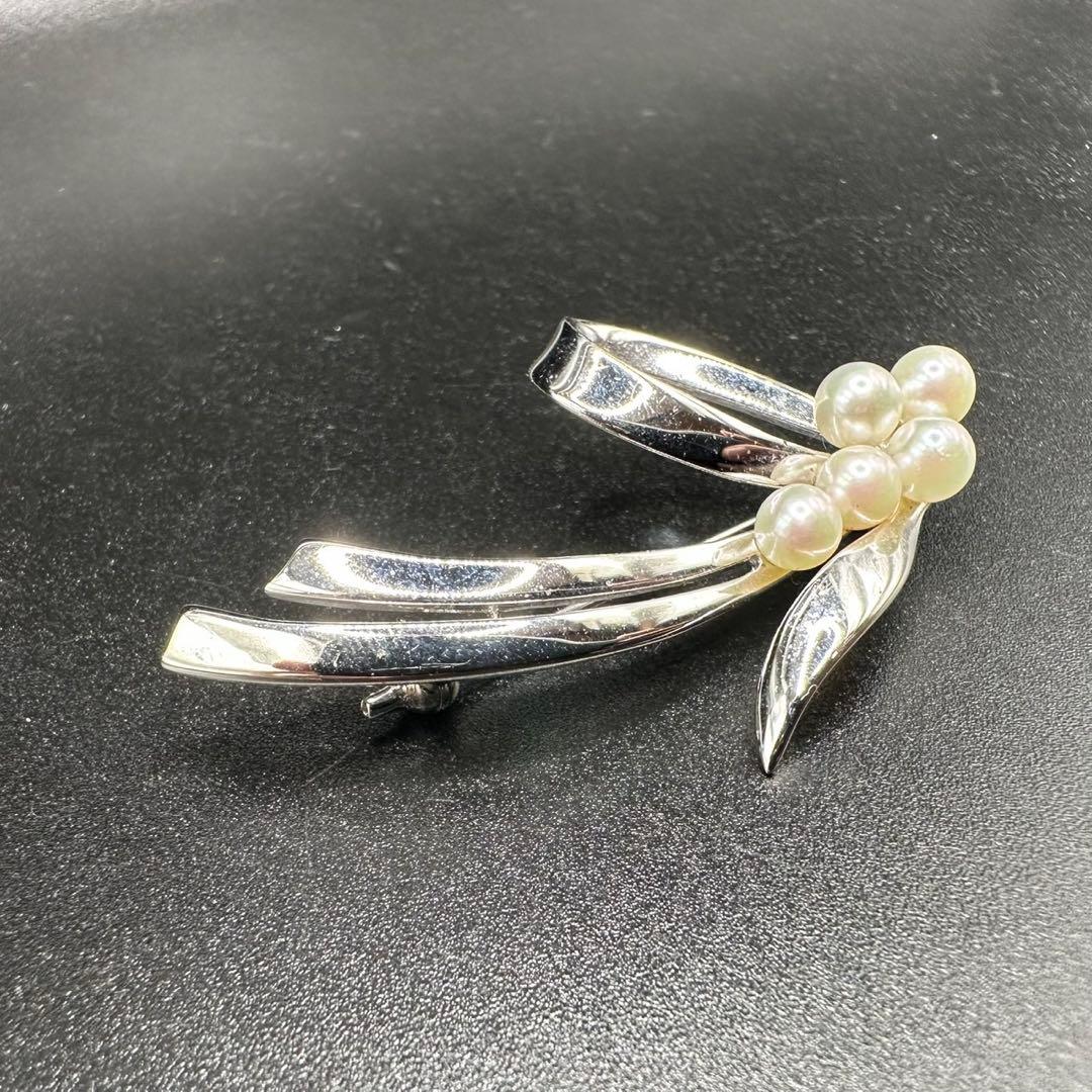 極美品✨　MIKIMOTO ミキモト　パール　ブローチ　ロゴ　希少　1353