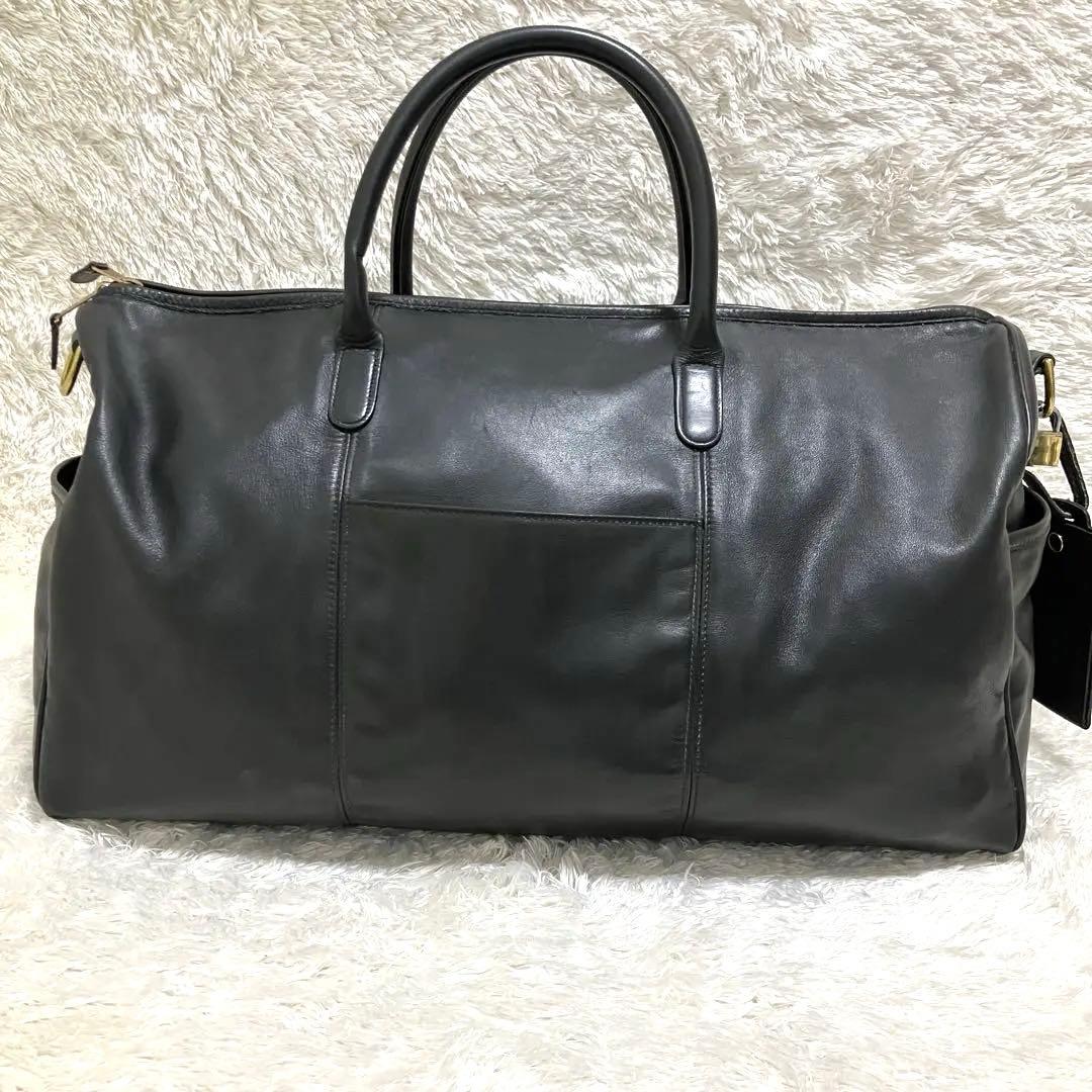 美品✨オールドコーチ USA製 ボストンバッグ レザー ブラック 2way