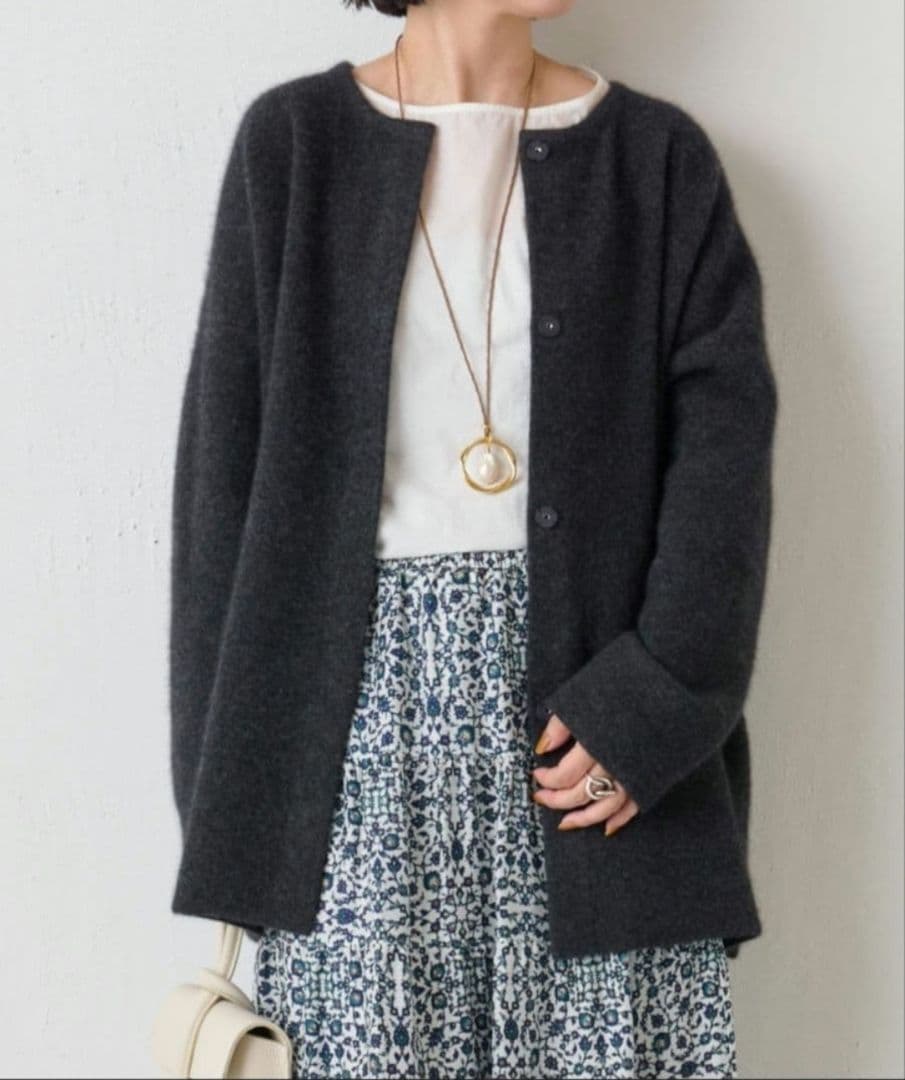 Beardaley　ニットコート　チャコールグレー　タグつき